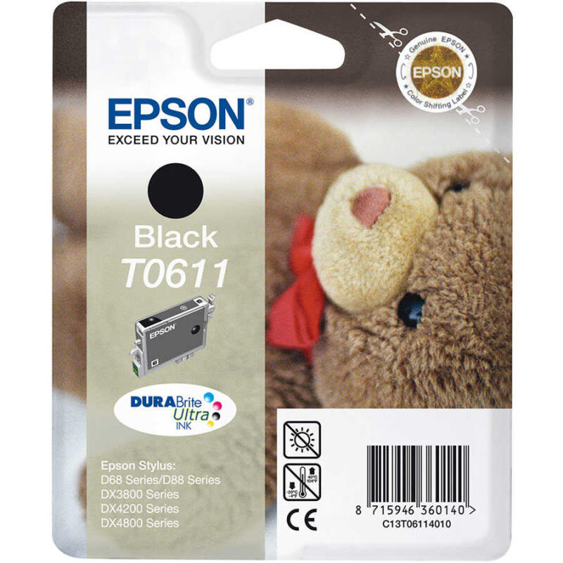 Epson T0611-C13T06114020 Siyah Orijinal Kartuş