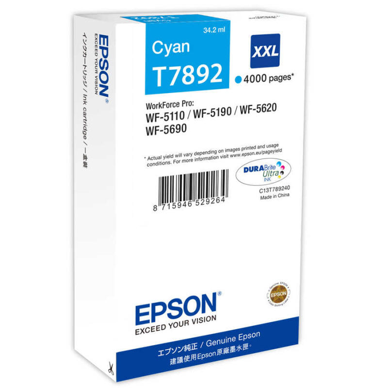 Epson T7892-C13T789240 Mavi Orijinal Kartuş Extra Yüksek Kapasiteli
