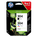 Hp 304-3Jb05Ae Siyah Ve Renkli Orijinal Mürekkep Kartuş Seti