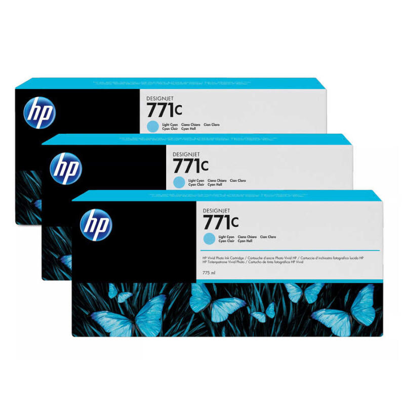 Hp 771C-B6Y36A Açık Mavi Orijinal Kartuş 3Lü Paket