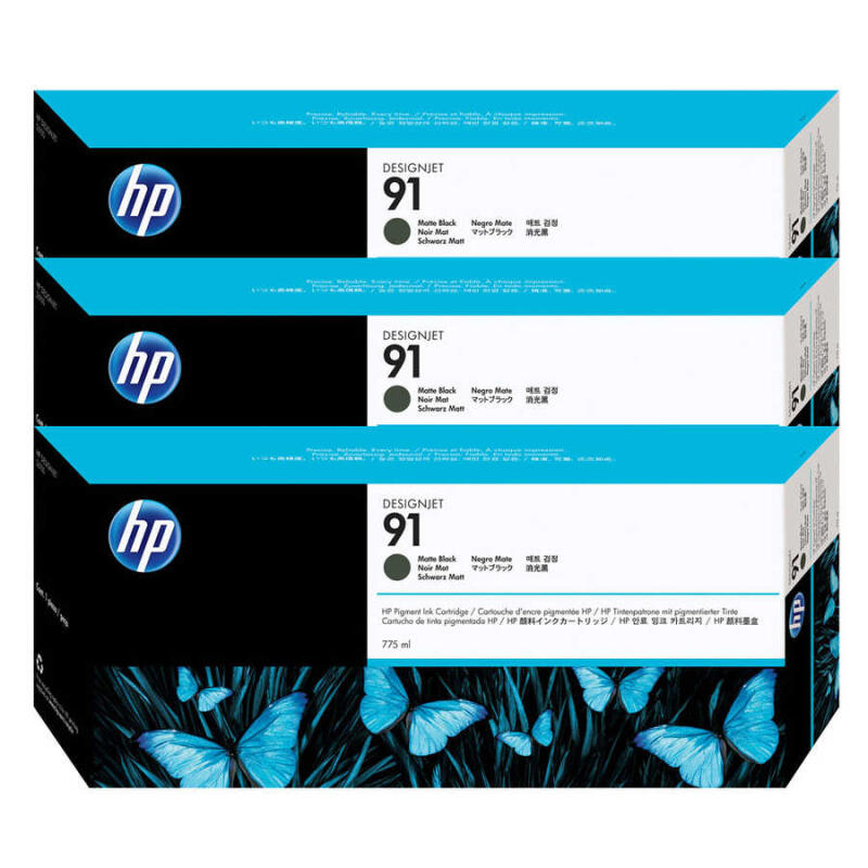 Hp 91-C9480A Mat Siyah Orijinal Kartuş 3Lü Paket