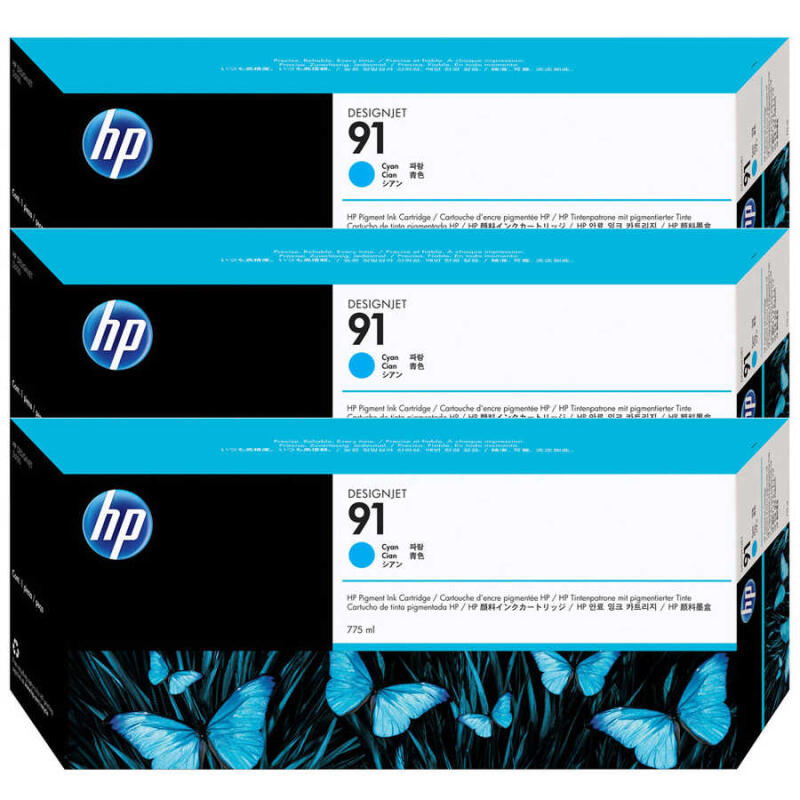 Hp 91-C9483A Mavi Orijinal Kartuş 3Lü Paket
