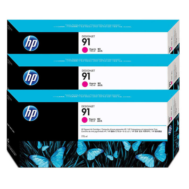 Hp 91-C9484A Kırmızı Orijinal Kartuş 3Lü Paket