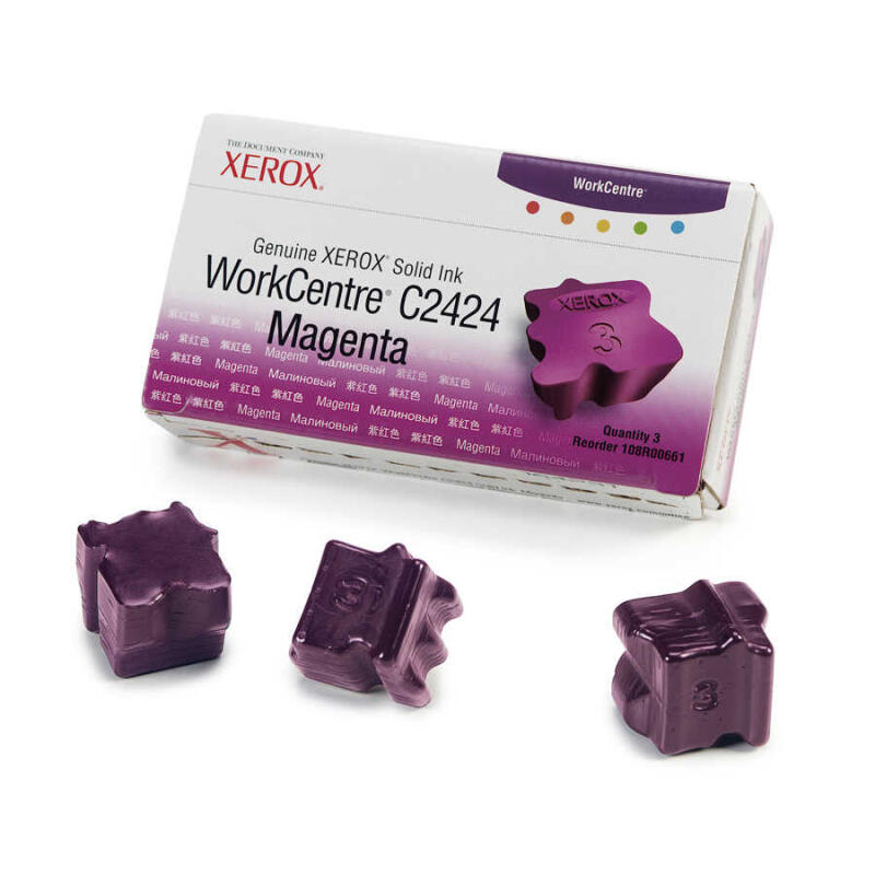 Xerox Workcentre C2424-108R00661 Kırmızı Orijinal Katı Mürekkep 3Lü